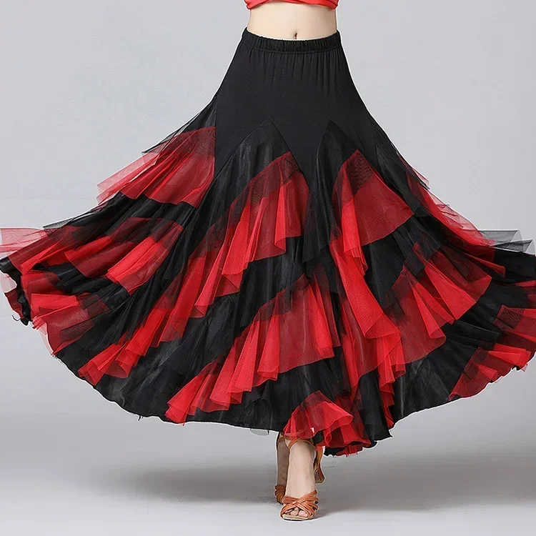 تنورة الرقص اللاتيني للنساء ، زي الرقص في قاعة الرقص ، تنورات الفالس رومبا ، تنورات أداء الرقص في قاعة الرقص ، إسبانيا