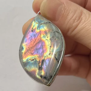 1 piece jewel gift irregular format natural stone stone Blue label to necklace for men and women 12 Main sales pendant natural stone - №8