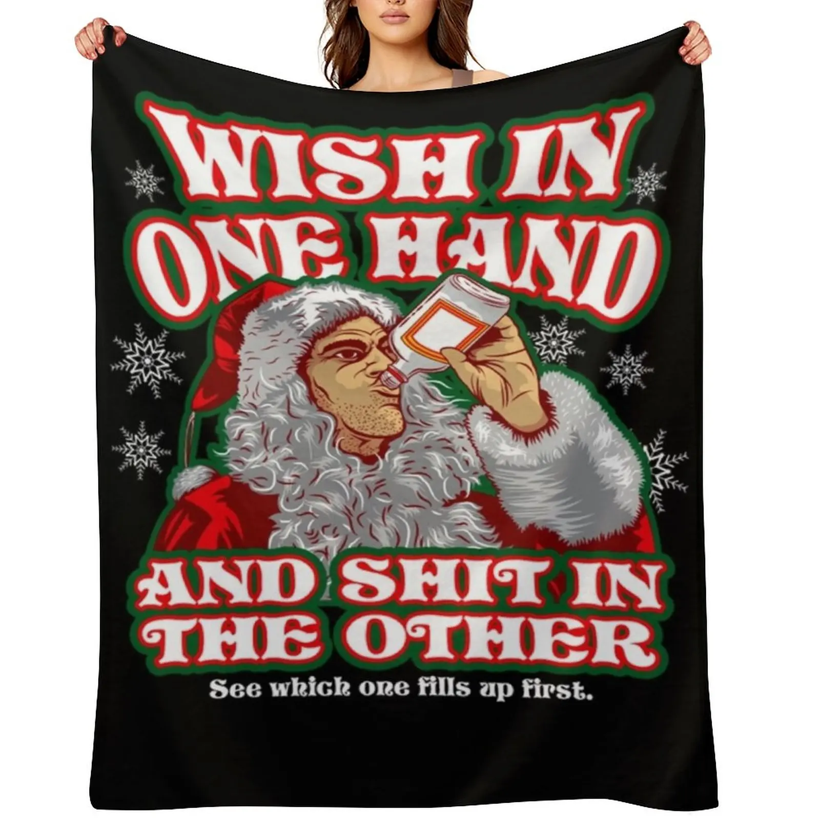 

Bad Santa Throw Blanket for winter Bed Fashionable Thin Cute Plaid Blankets