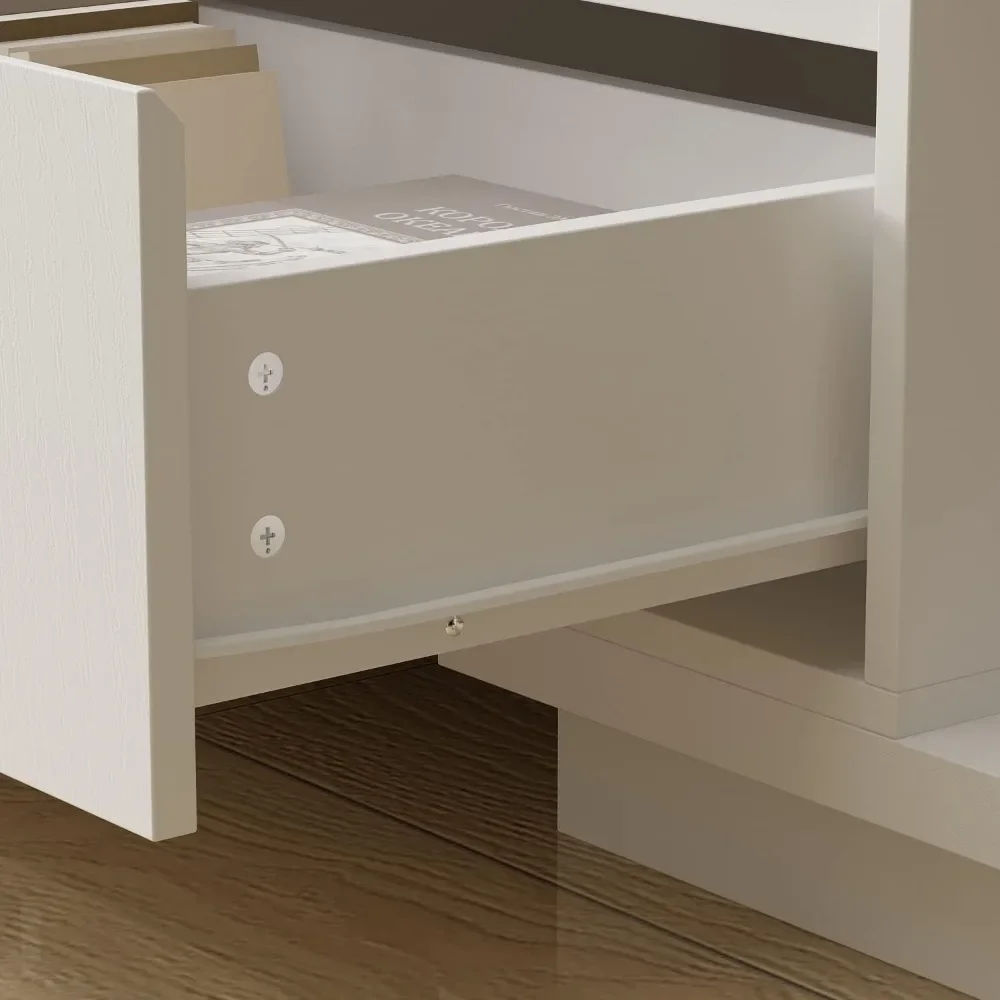 Deformable TV Console with Drawers, Modern Extendable TV Stand  Wood Media Gaming Entertainment Center