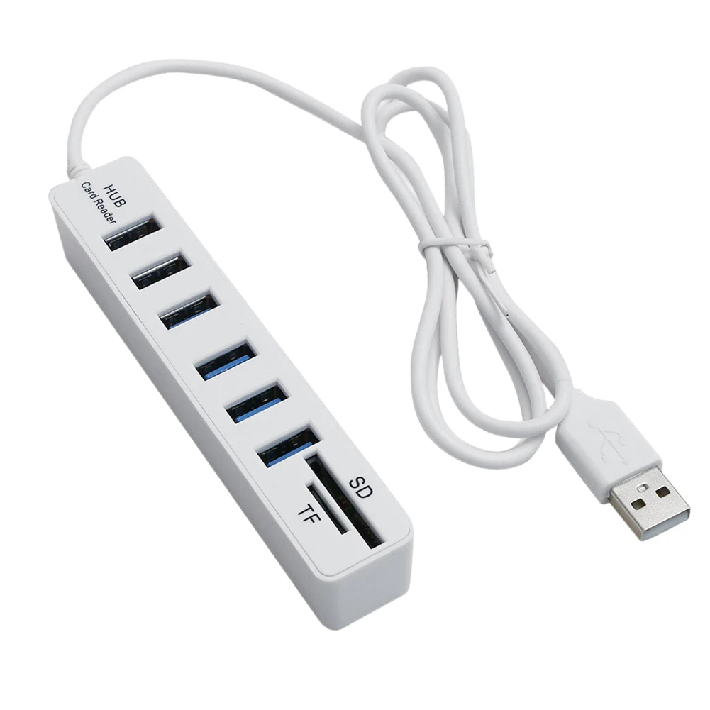 USB 2.0 Hub 6 Port Hub Multi Splitter Port 100cm Long cable Multiple Expanderfor Computer Laptop PC USB Adapter Accessories