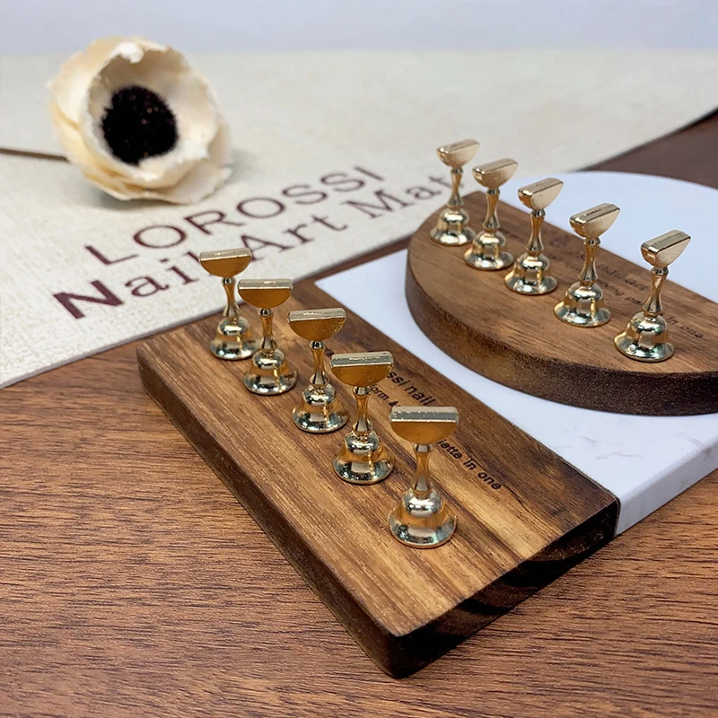 2 In 1 Nail Holder False Nail Tip Practice Stand Wood Base Mixing Palette Holder Nail Art Display For Art Salon Diy Tools
