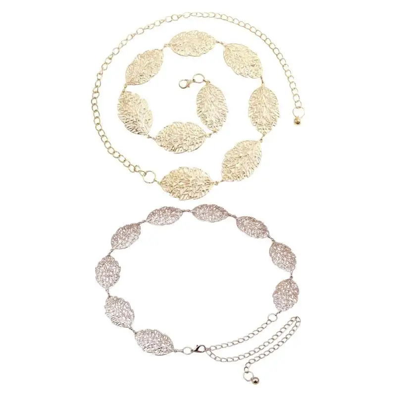 

39BB Versatiles Leaf Waist Chain Party Wear Belt Evening Dress Body Chain for Women Everyday