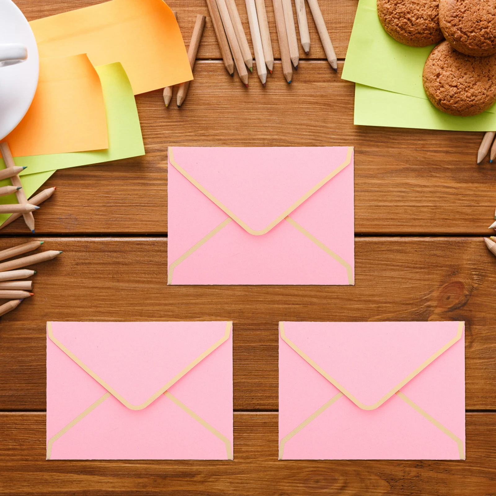 

50 Pcs Invitation Envelopes Elegant Paper Small Blank Cards For Wedding Events Greeting Holiday Thank You Notes