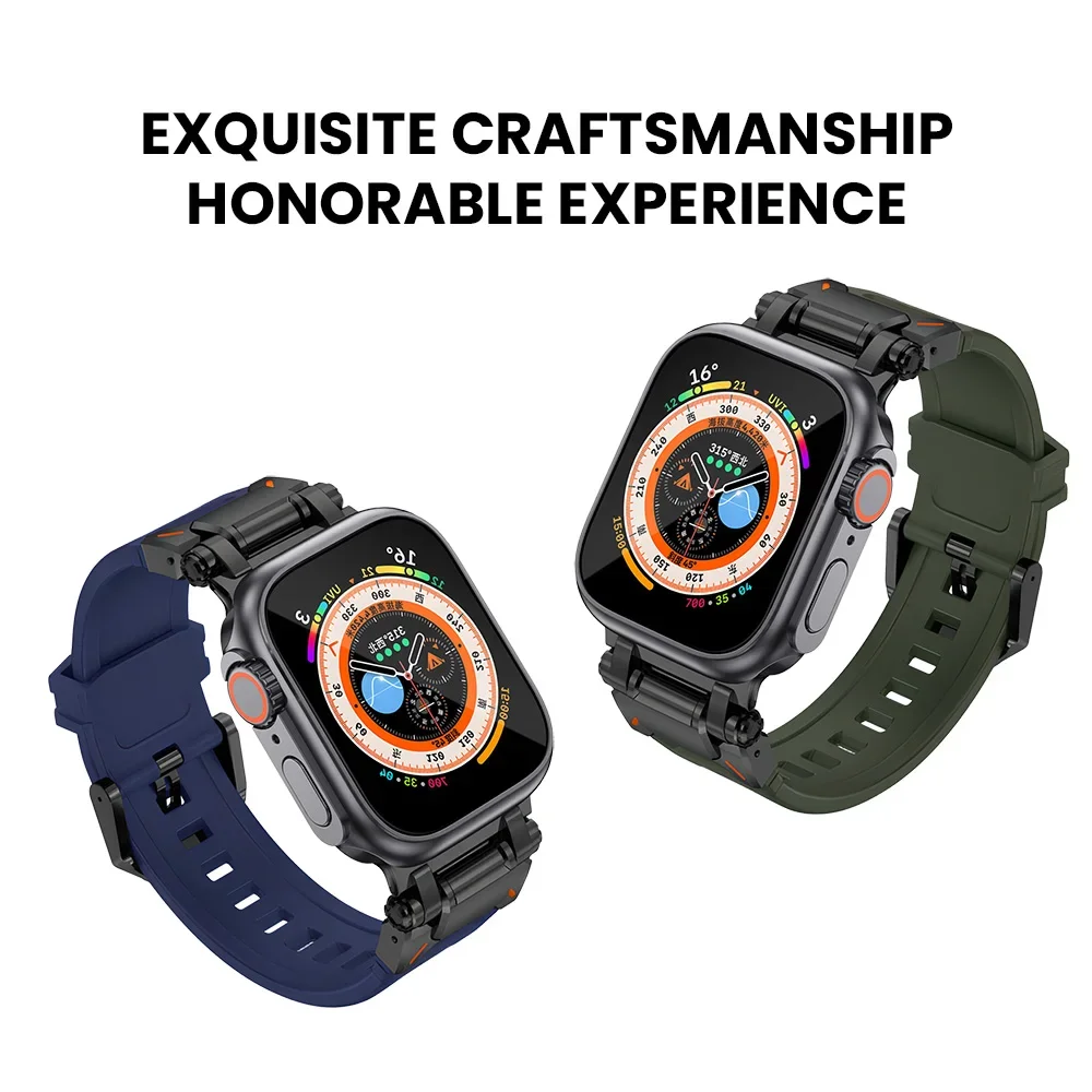 실리콘 스트랩 및 보호 케이스, 애플 워치 울트라 2, 49mm, 44mm, 45mm, 41mm, 40mm, 아이워치 시리즈 9, 8, 7, 6, SE, 5, 4, 3, 2, 1 호환