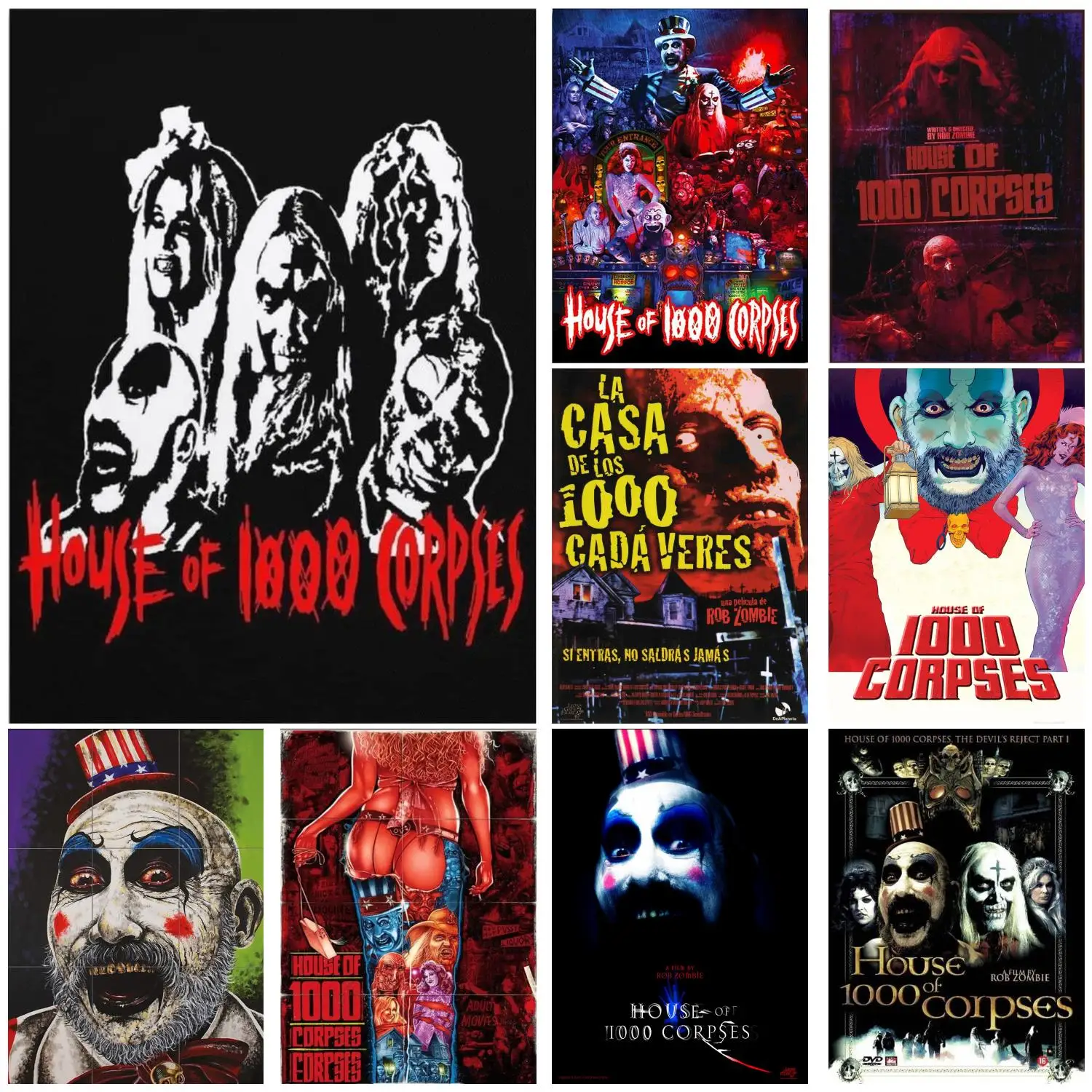 

house of 1000 corpses Movie Poster Prints Wall Art Canvas Painting Poster For Modern Family Living Room Home Decor