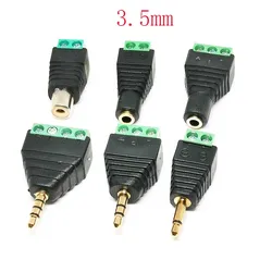 1PCS 3.5 Jack Connector Stereo Adapter 3.5mm Audio Mono Channel Plug To Screw Terminal Audio Mono Channel Plug