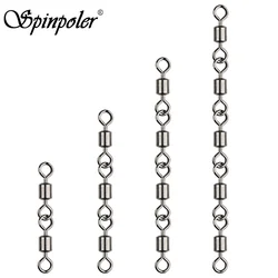 Spinpoler 20pcs Joint Ball Bearing Swivel 2 3 4 5 Jointed Fishing Connector High-Strength Steel Linked Tackle For Lure Fishhook