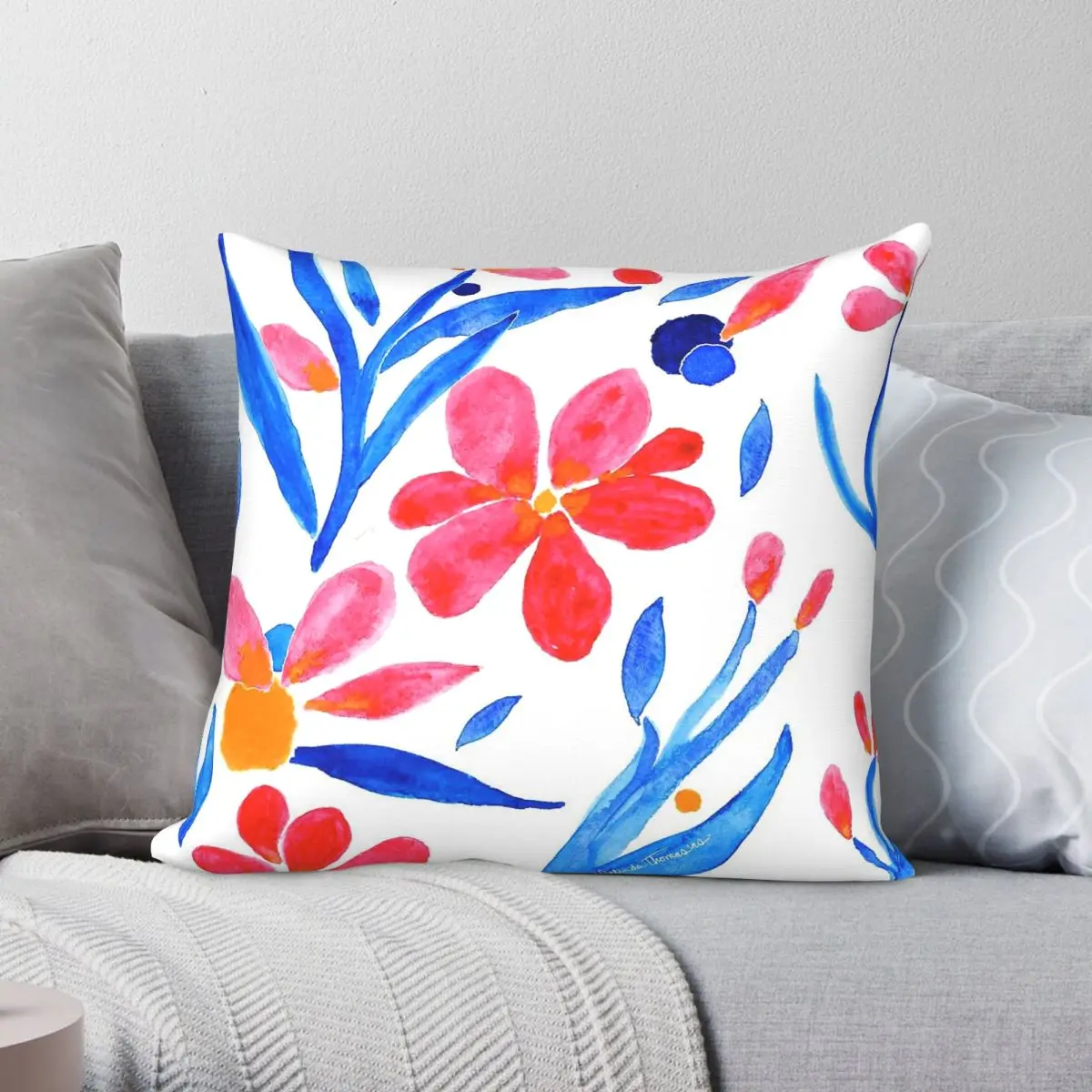 Blooming Bliss – taie d'oreiller carrée en Polyester, lin et velours, avec fermeture éclair créative, housse de coussin pour canapé