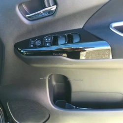 For Nissan Serena C27 2016-2018 2019 ABS Black Car Interior Front Door Window Switch Lift Button Cover Trims Car Accessories RHD