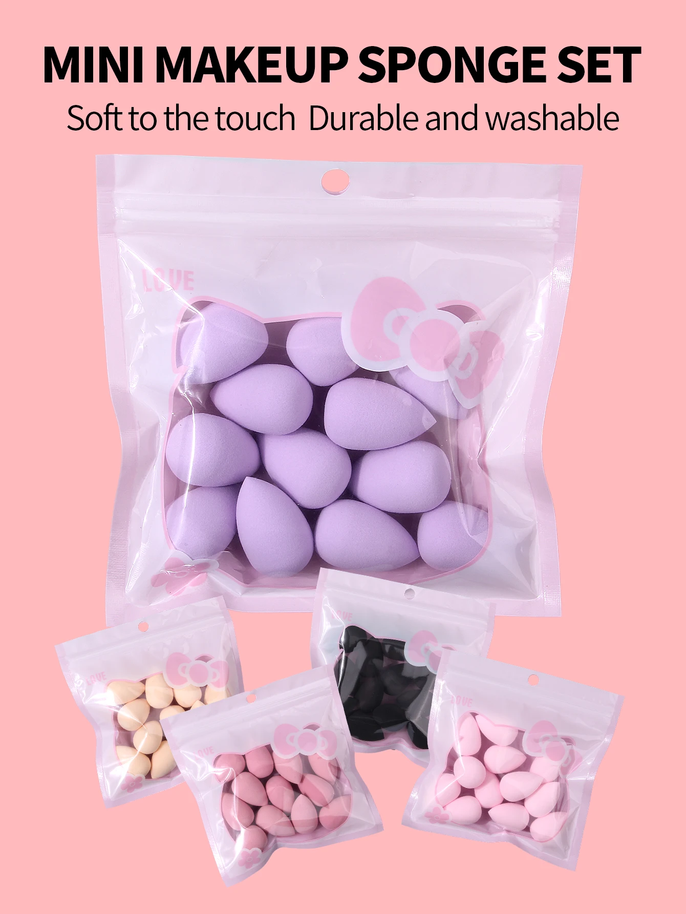 12Pcs Mini Makeup Sponge Set, Water Expanding Soft Washable Sponge for Concealer Cream Powder, Fits All Skin Types