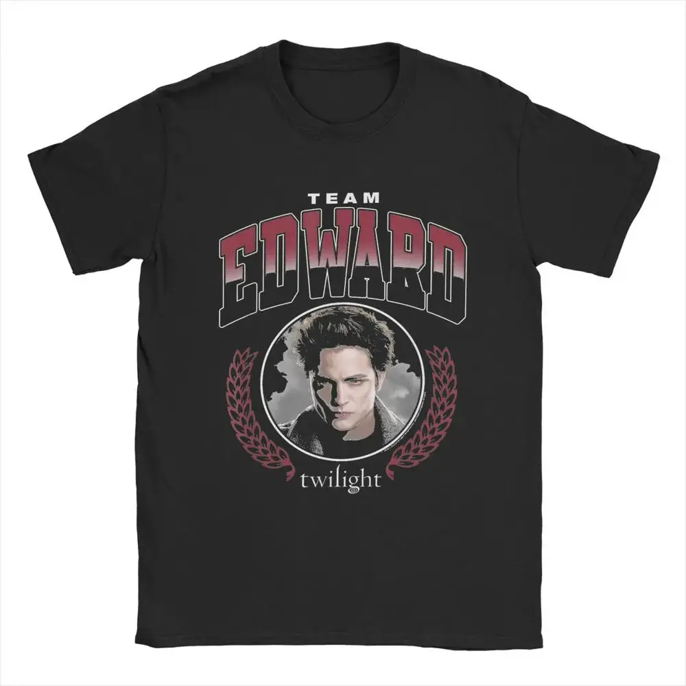 Vintage Team Edward Portrait Twilight T-Shirt for Men Cotton T Shirts Robert Pat