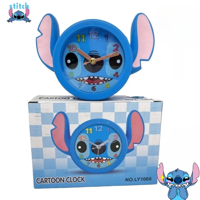 

Disney Stitch Cartoon Cute Student Alarm Clock Creative Kawaii Male and Female Desktop Ornaments Watch Festival Gift Wholesale