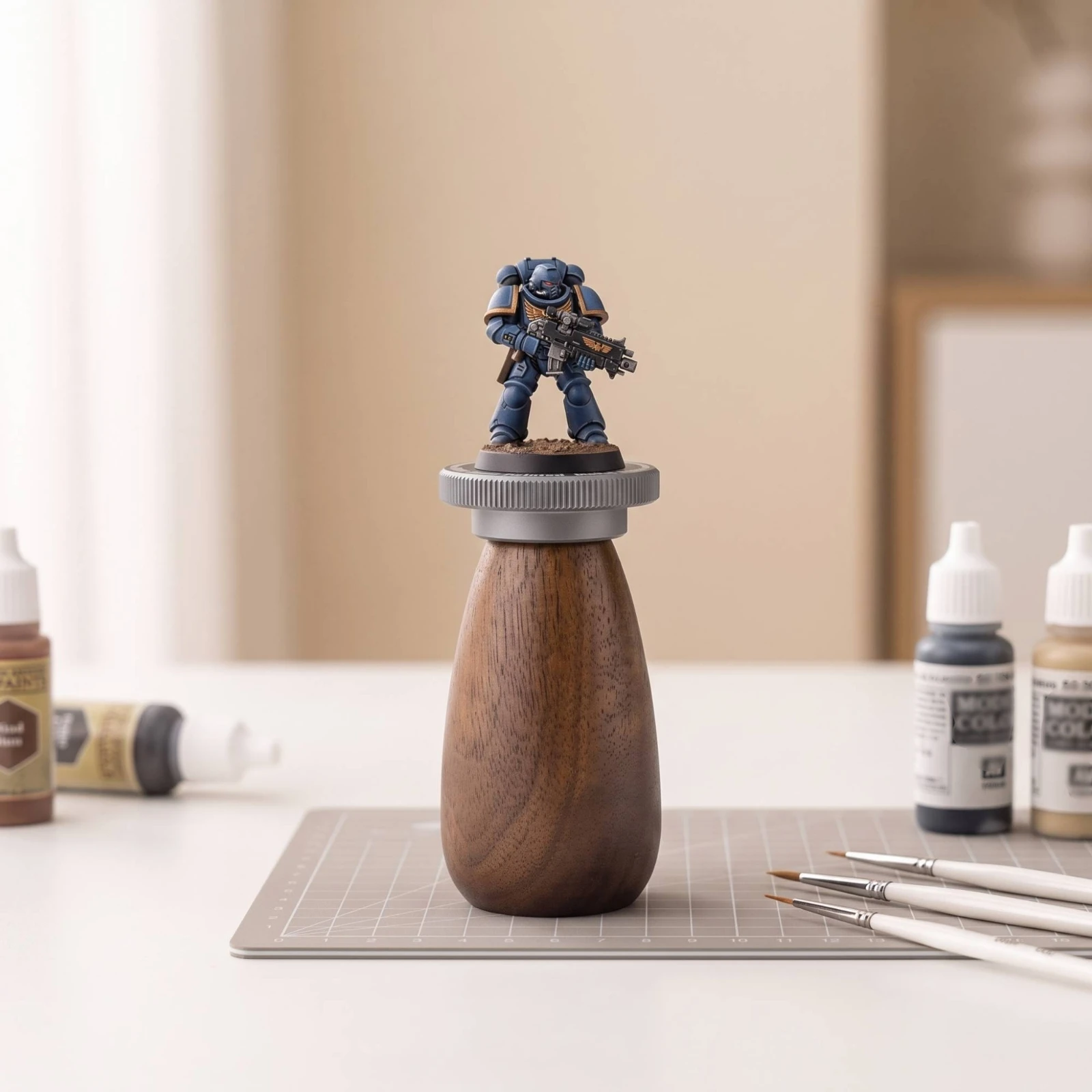 Miniature Painting Handle Handheld Model Painting Grip Miniature Holder with Rotating Platform Stable Hobby Tool Compact