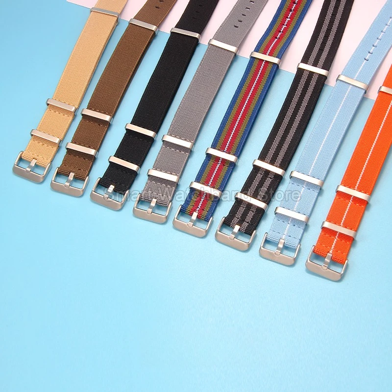 ​ ​ ل رولكس الأسود الغواصة سايكو المواطن ميدو عالية الكثافة النسيج النايلون حزام الساعات مكافحة المليون مربع مشبك أحمر رمادي أزرق ​ ​