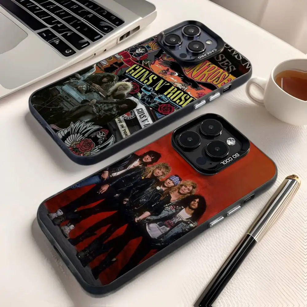 

Band G-Guns N Roses Phone Case For iPhone 16,15,14,13,12,11,8,7,Pro,Max,Plus,Mini,XS,SE Anti Fall Black Matte Hard