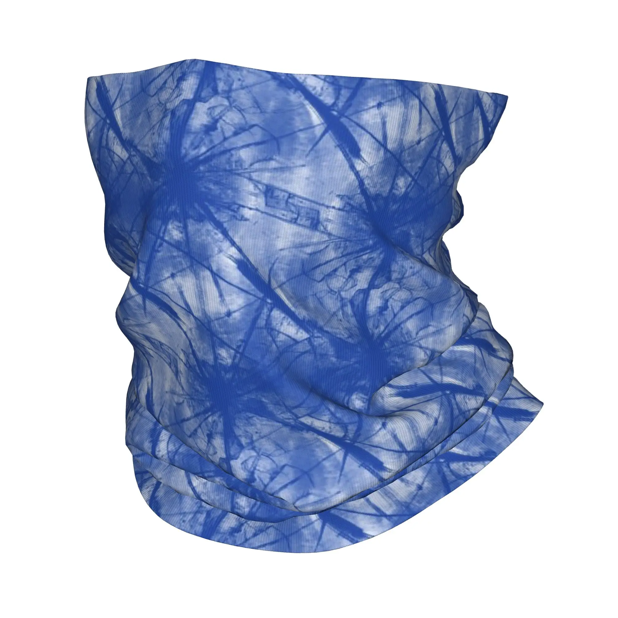 

Indigo Tie Dye Shibori Pattern Bandana Neck Cover Printed Wrap Scarf Multifunction Headwear Riding Unisex Adult