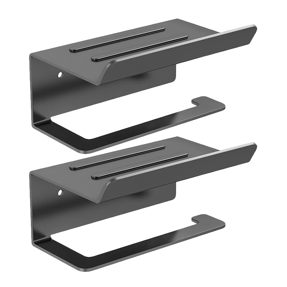 

2 Pcs Bathroom Paper Towel Holder Mounted No Punch Gray Strong Capacity Anti Rust Storage ganizer Home Hotel Use