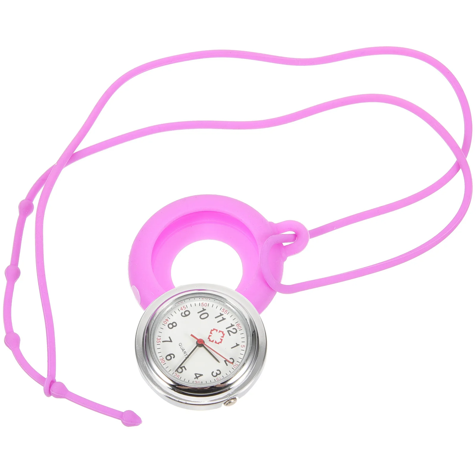 

Silicone Hanging Watch Purple Round Medical Nurse Pocket Timepiece For Doctor Staff Portable Lightweight Durable Nursing Tool