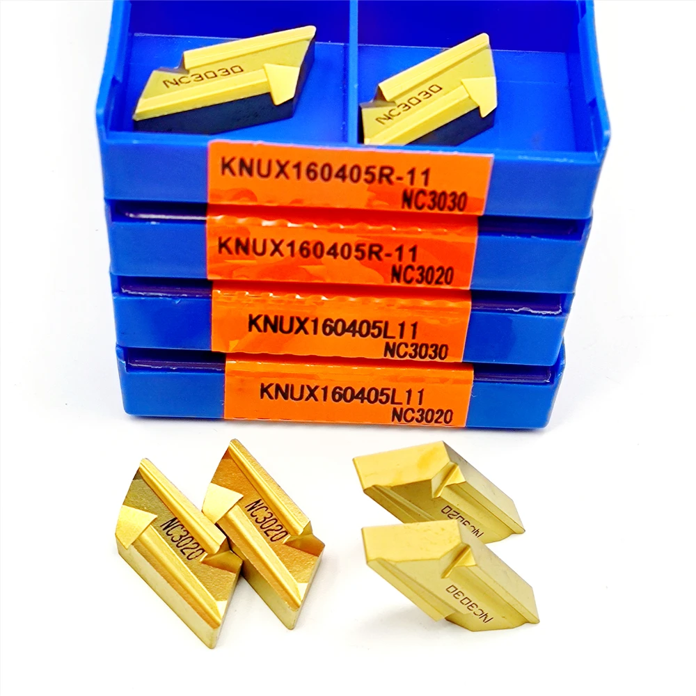 10PCS 카바이드 인서트 KNUX160405R KNUX160405L NC3030 NC3020 CNC 기계 인서트 KNUX 160405 R L 선삭 공구