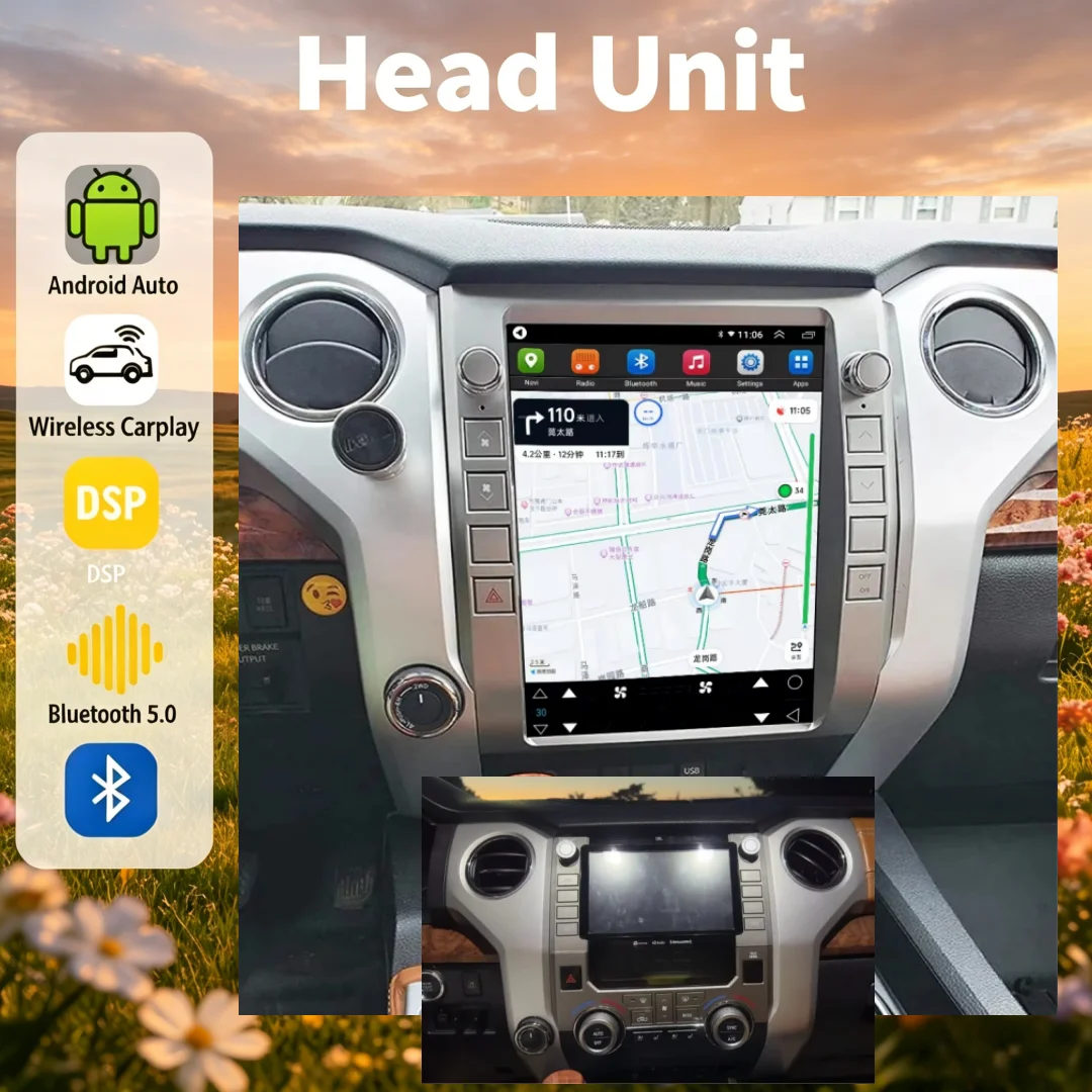 Android 14 Car Radio For Toyota Tundra 2015 2016 2017 2018 2019 2020 Car multimedia player head unit wireless carplay Auto radio