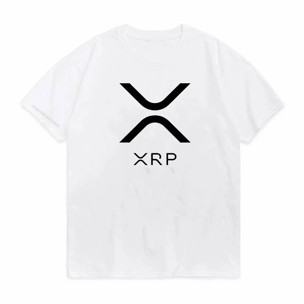 Cryptocurrency Ripple XRP T Shirt Men Casual Tees Cotton Short Sleeve Cool Tops T-shirt print Graphic Bitcoin Crypto Tee Top
