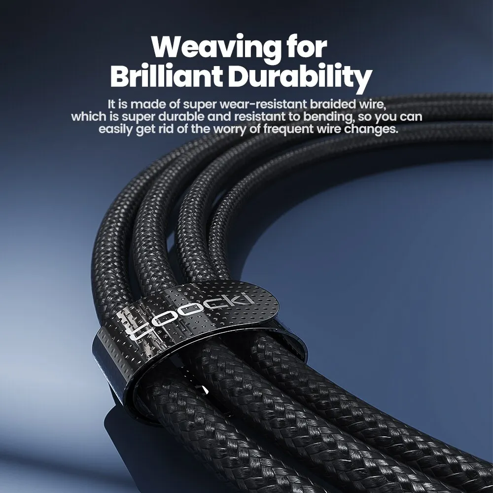 Toocki USB A To Type C Cable 6A For Huawei Honor Xiaomi Samsung Super Charge 66W Fast Charging Zinc Alloy Data Cable Wire Cord