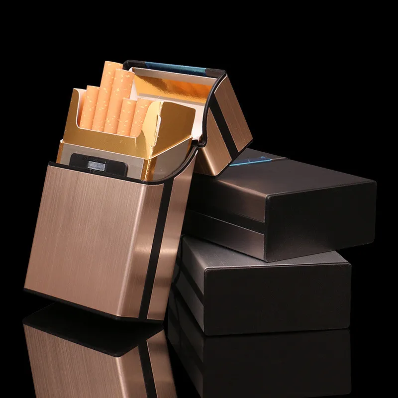 Light Aluminum Cigar Cigarette Case Waterproof Tobacco Case Pocket Box Storage Container In Stock Dropship Cigarette Accessories