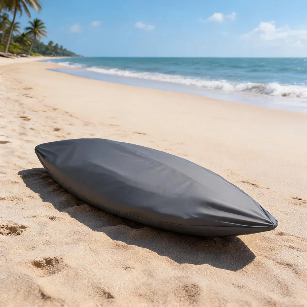 Waterproof Boat Cover for Kayaks and Canoes Made with 420D Oxford Fabric Elastic Hem and Buckle Fastening for All-Weather Use