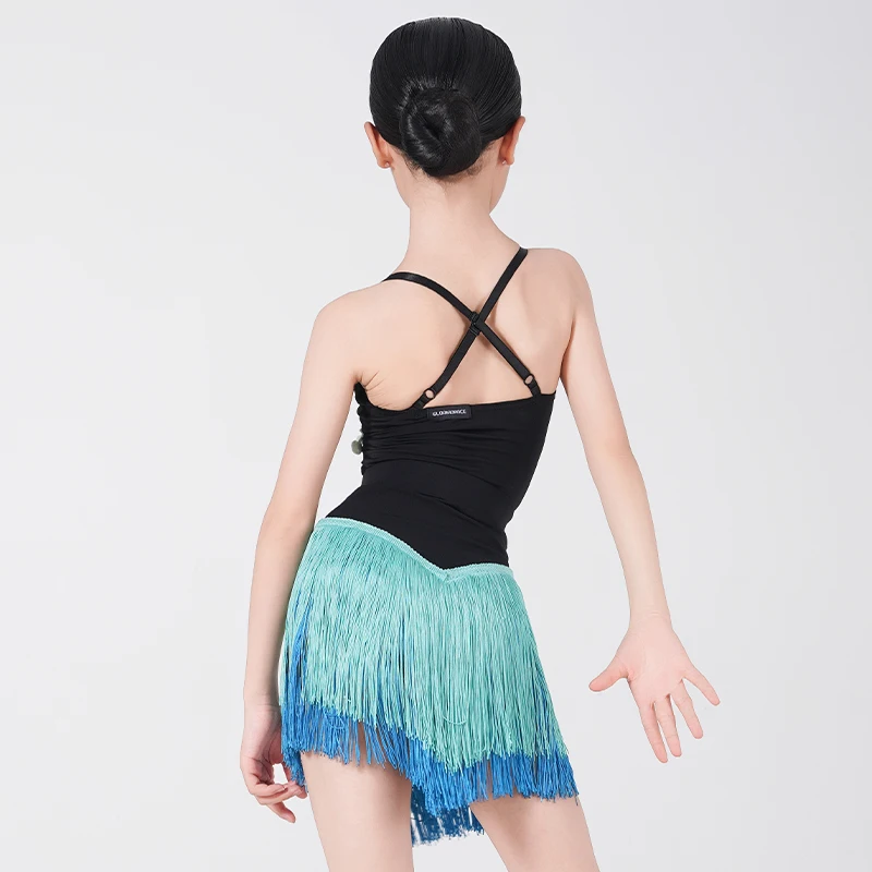 키즈 프린지 룸바 라틴 댄스 드레스 소녀 술 탱고 살사 삼바 볼룸 라틴 댄스 의상 어린이 무대 의상 의상
