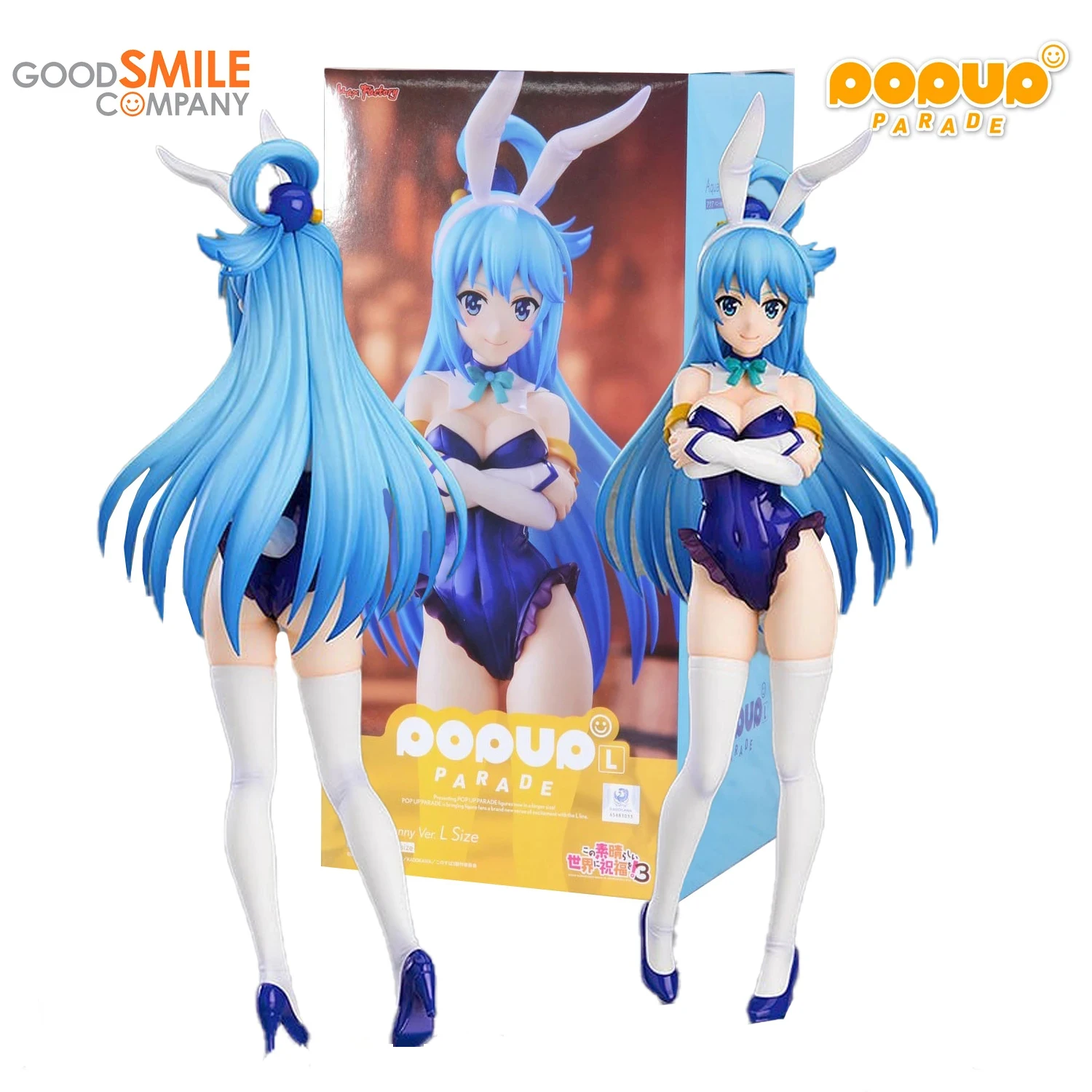 GSC Anime Assembled Model Pop Up Parade Aqua: Bunny Ver. L Size Movable Doll Trendy Toys Collection Holiday Giftsfor Boys 240mm