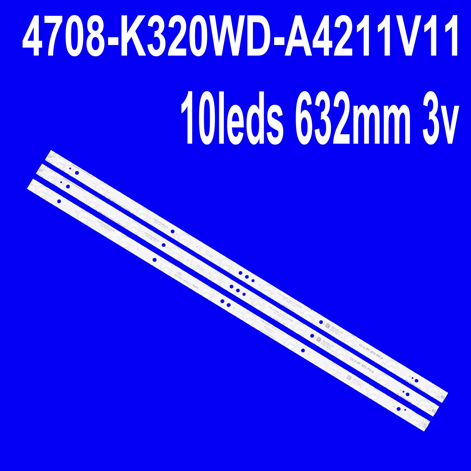 

30PCS LED Strip For HK315LEDM 3BL-T6324102-006B 32PFL5040/T3 STV-LC32440WL 005B 020B 019B 015B 4708-K320WD-A4211V11 A4211V01