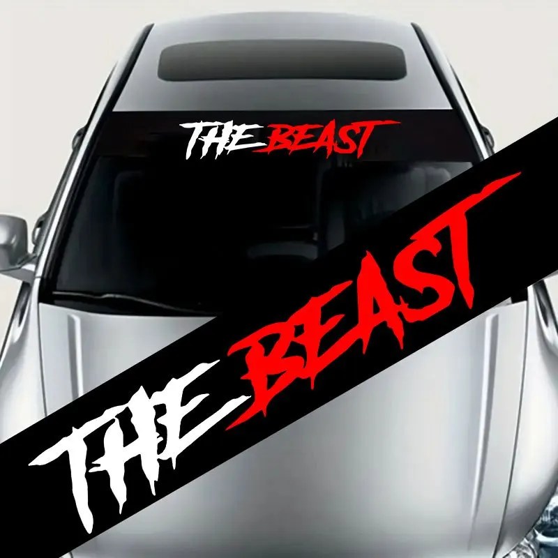 

1PC THE BEAST Car Stickers Waterproof for Auto Trunk SUV Front Windshield Eye-catching Universal Vinyl Decals Durable Decoration
