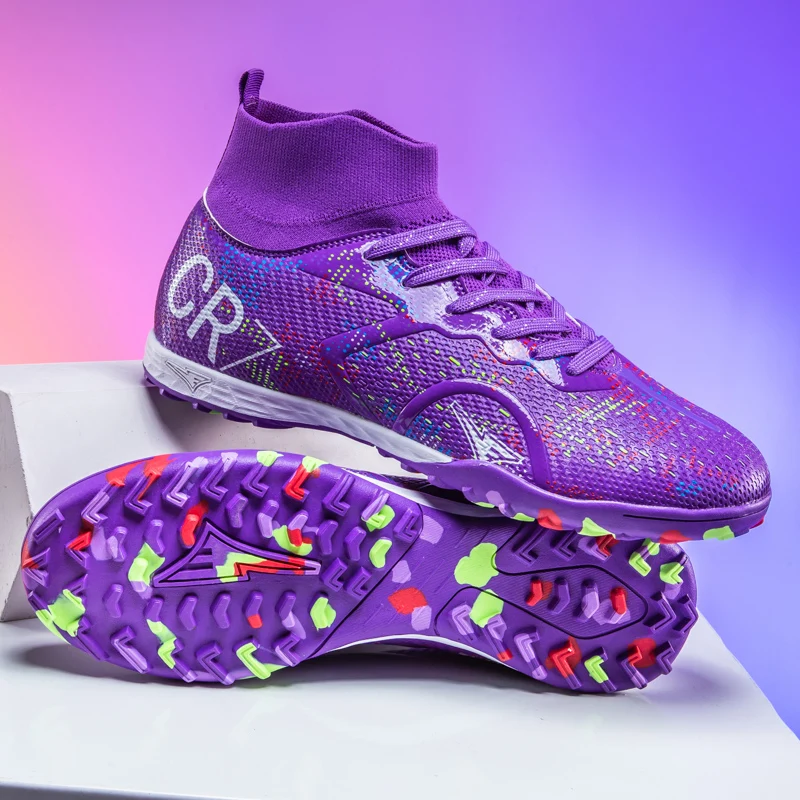 

Новые мужские высокие футбольные бутсы, бутсы для травы, нескользящие футбольные бутсы для футзала, высококачественные кроссовки для дома, хит продаж FG/TF