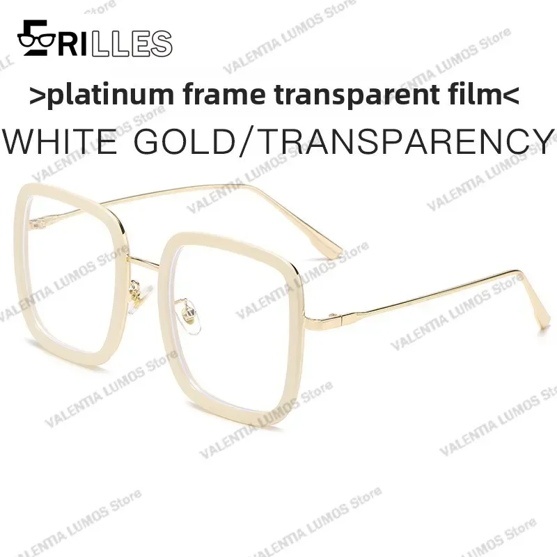 Nuevas gafas de sol cuadradas coreanas - Marco grande UV400 Anti-UV Trendy Street Style Influencer Diseño único y elegante para mujeres y hombres