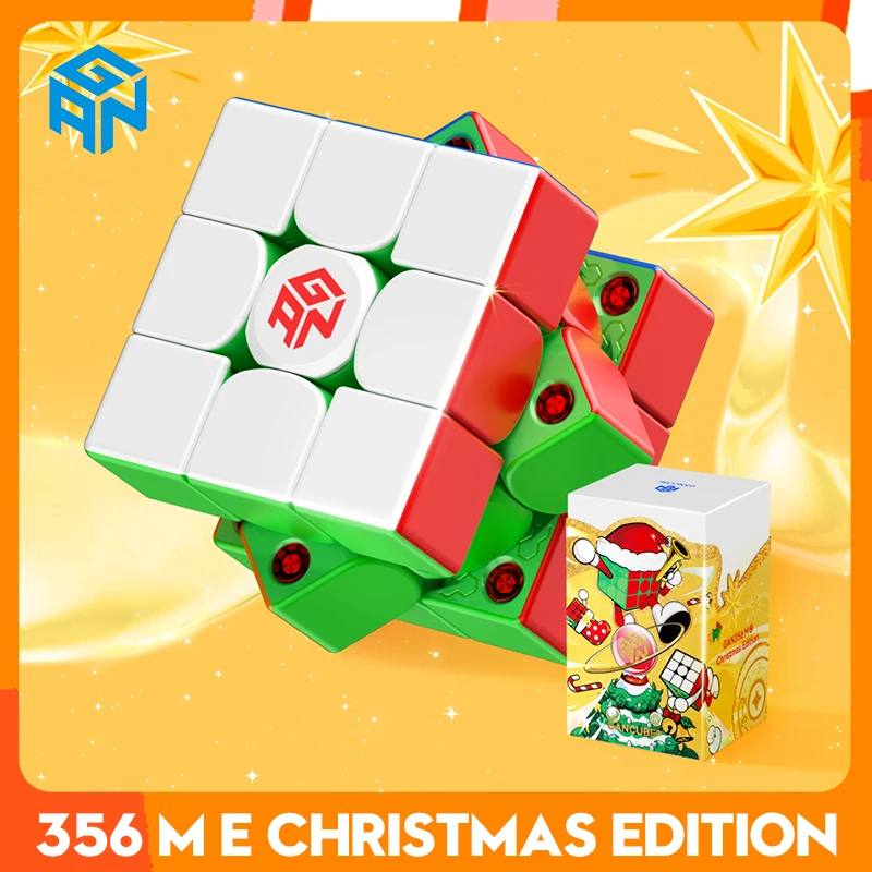 [CubeFun]GAN 356 ME 3X3 Рождественское издание Магнитный магический скоростной куб без наклеек Профессиональные игрушки-головоломки Подарки для детей