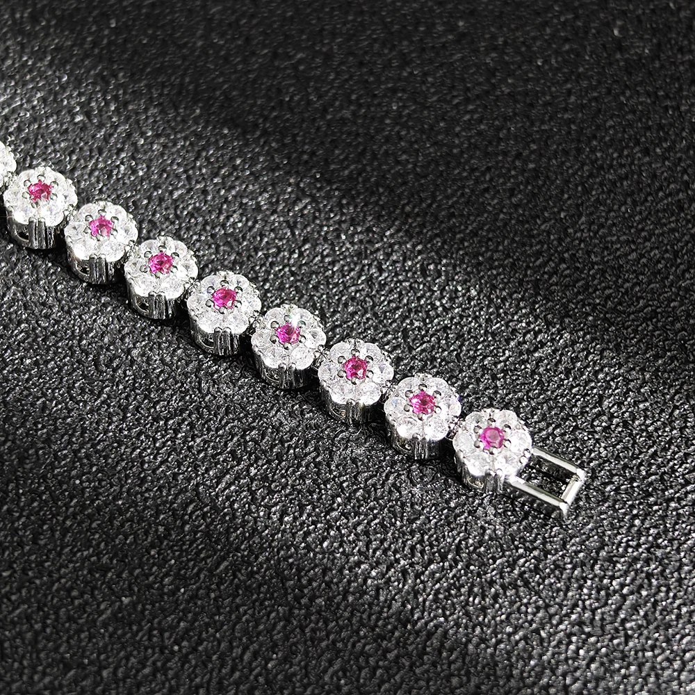 2025 جديد فاخر مستدير أحمر أخضر أزرق أبيض ملون اللون سوار الإسورة للنساء هدية عيد الحب المجوهرات بالجملة S7192 #2