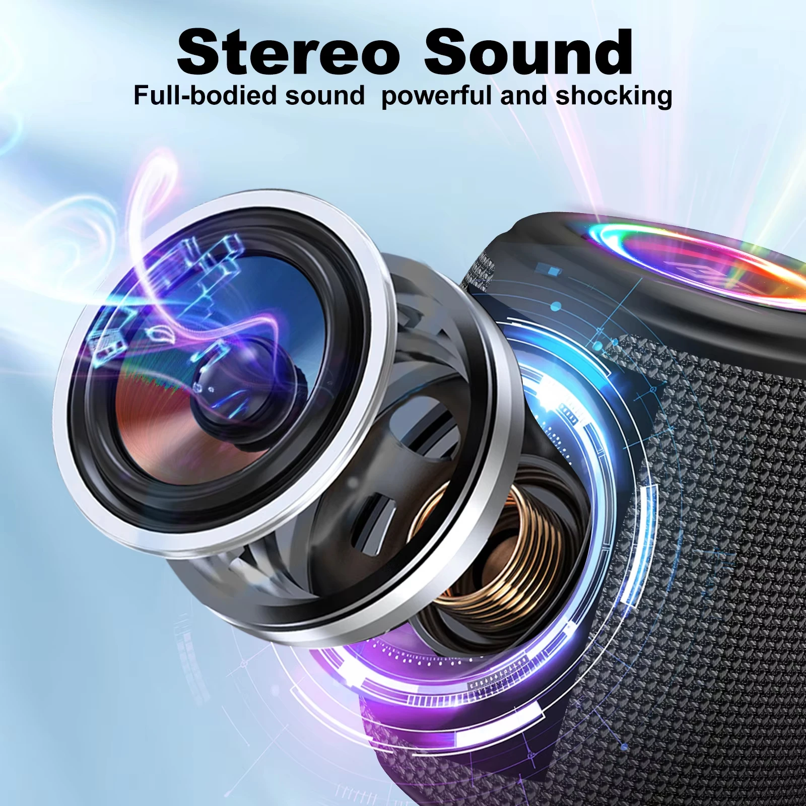 Wireless Bluetooth Speaker 5.4, 8W Portable Mini Sound Box with TWS, FM Radio, TF Card/USB Playback, Voice Broadcast for Home