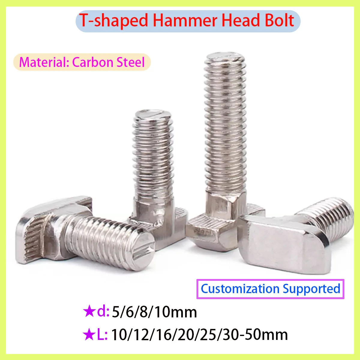 

Hammer Head Bolt Connector Aluminum Profile Screw M5 M6 M8 M10