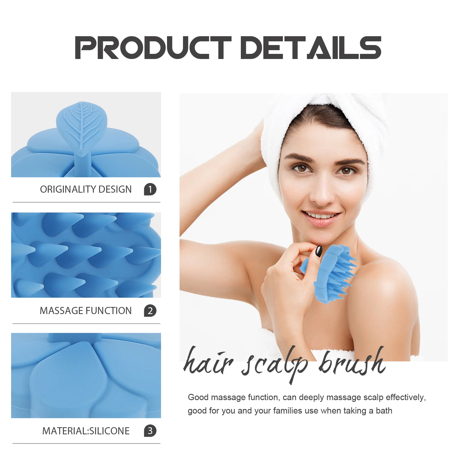 

Silicone Scalp Massager Brush for Deep Cleaning and Exfoliating Dandruff Removal Gentle Hair Care Tool Portable Bath Massage