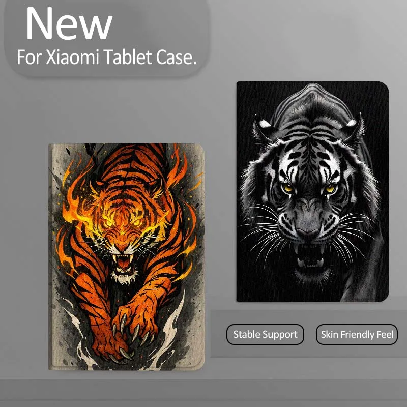 

Black Tiger Head Portrait Gift Tablet Case For Xiaomi Redmi Mini Pad SE K 2 4 5 6 7 8 2023 2025 11 8.8 11.2 10.1 Pro