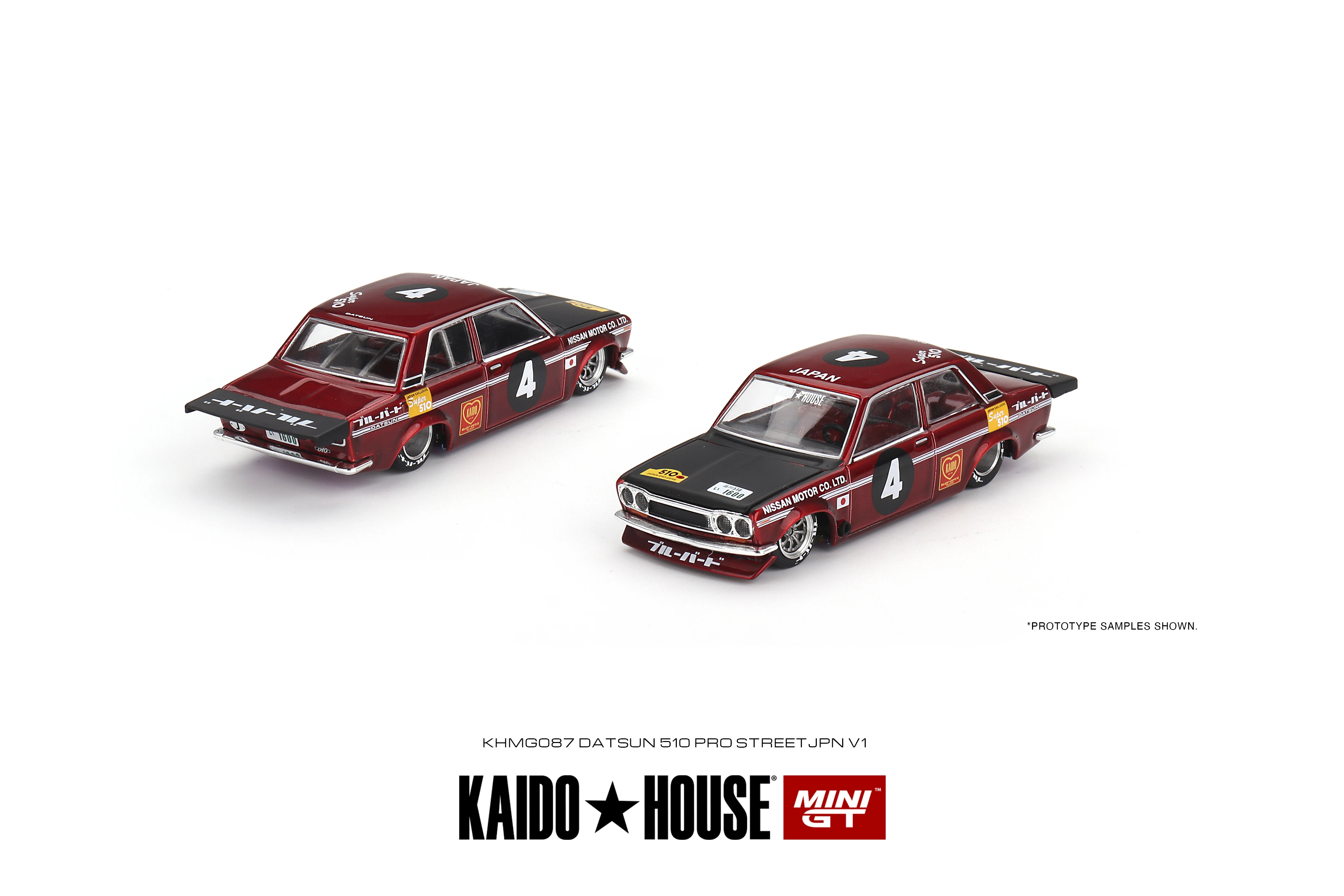 

MINIGT KAIDO HOUSE 1/64 Datsun 510 Pro Street JPN V1 alloy car toy model collection gift