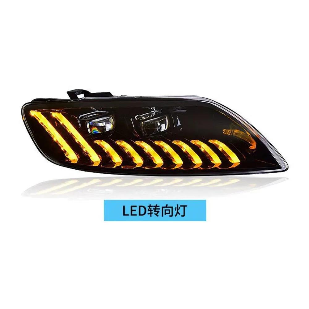 2 Pcs Car Lights For Audi Q7 2006-2015 LED Headlights Assembly Upgrade New Style DRL Sequential Turn Signal