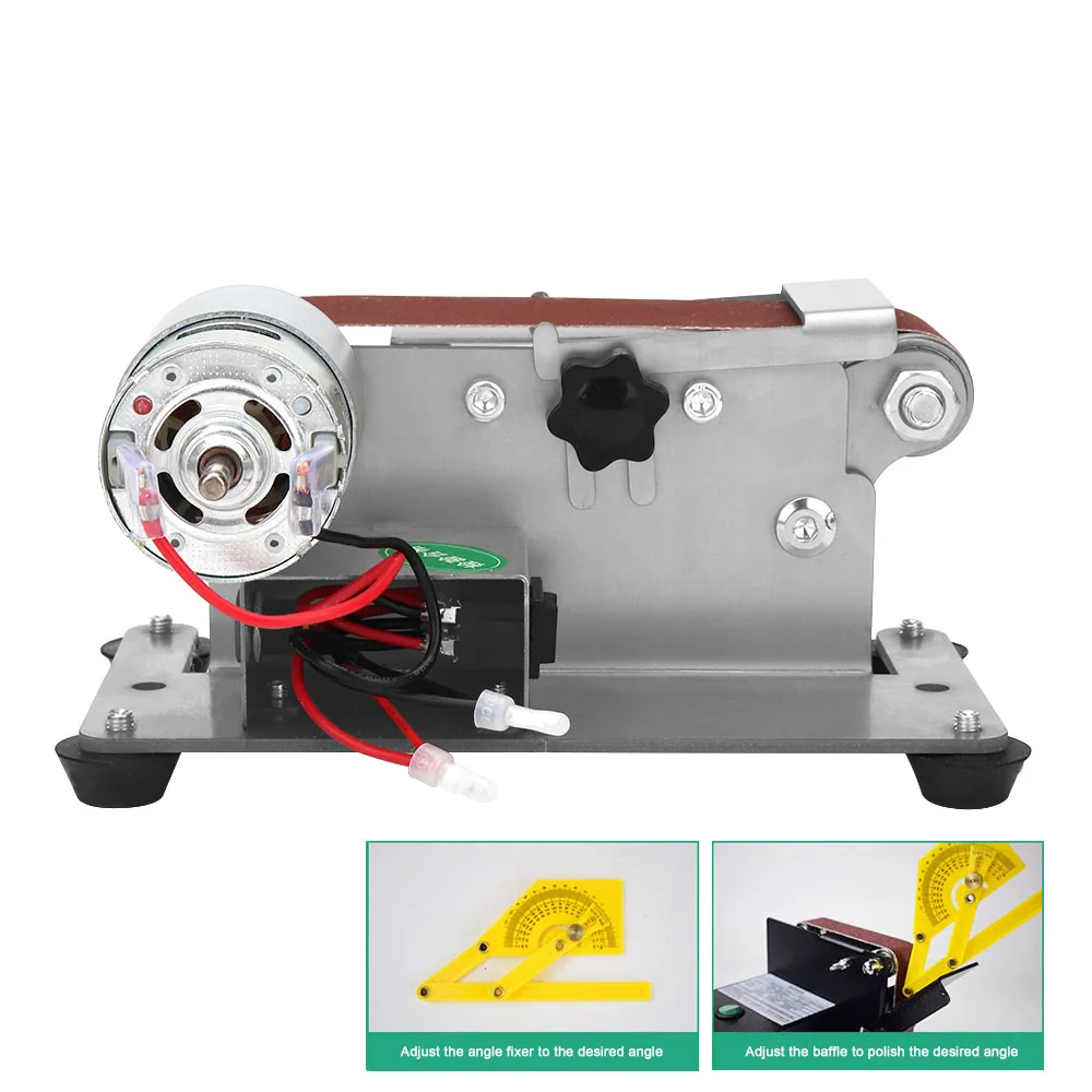 SIFANG 110V/220V Mini Electric Belt Sander DIY Polishing Grinding Machine Cutter Edges Sharpener Grinder With Abrasive Belt