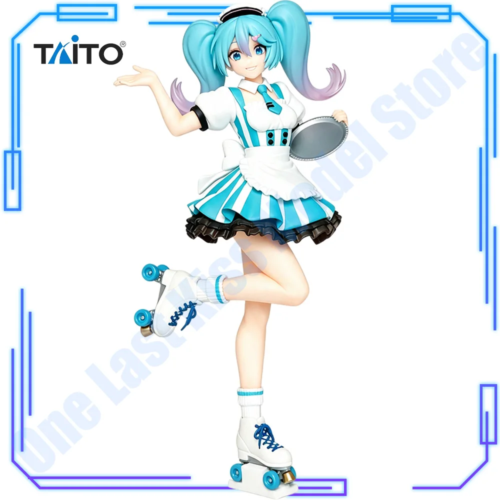 在庫あり-タイトー純正オリジナル-ピアプロキャラクターズ-ボーカロイド-初音ミク-コスチュームシリーズ-カフェメイドバージョン-18cm-モデルおもちゃ-フィギュア-ギフト