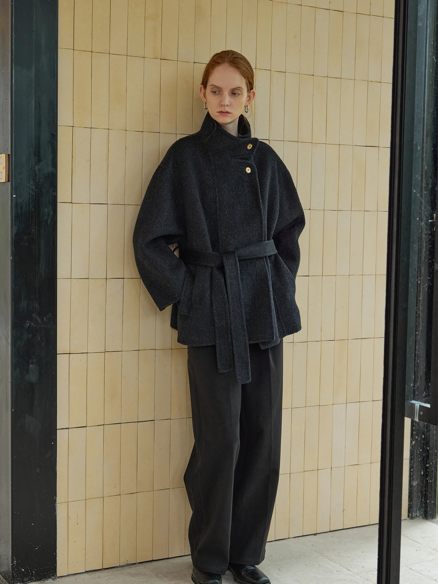 

Camon Double-Sided Woolen Coat for Women ort Sle Beach Night Outfits Simple Commute Sle Pure Color Long Sve Coat