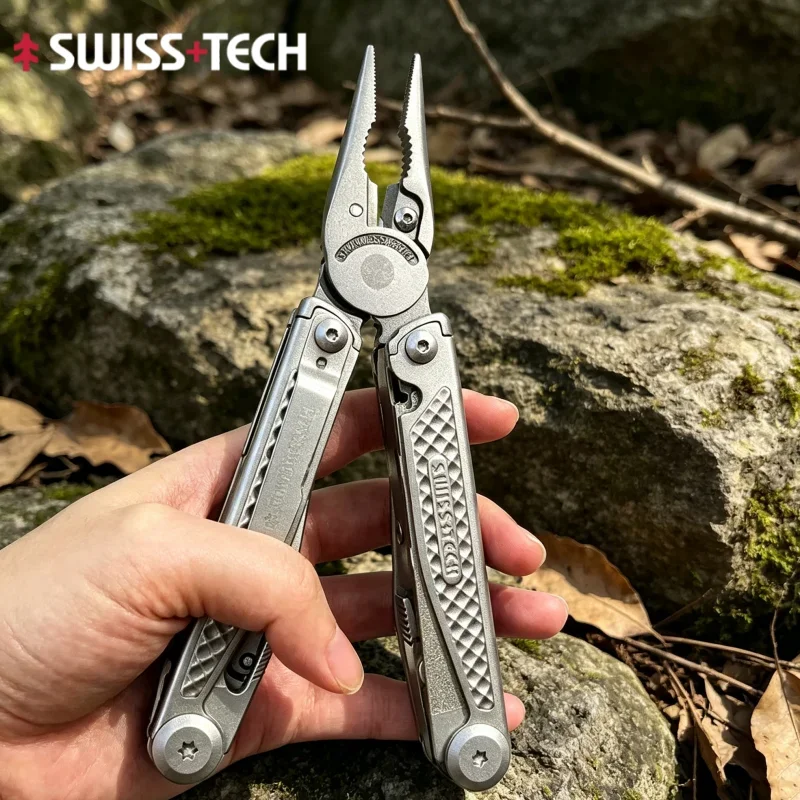 SWISS TECH 18 in 1 Multitool Pliers Folding Multi-functional Combination Tool Pocket Knife Portable EDC Outdoor Equipment