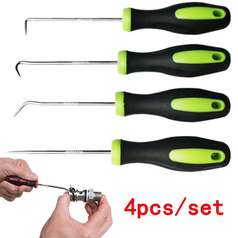 4pcs Oil Seal Screwdrivers Set Car Long Pick Hooks O-Ring Gasket Puller Remover Hand Tools Car Repair Tools Auto Accessories