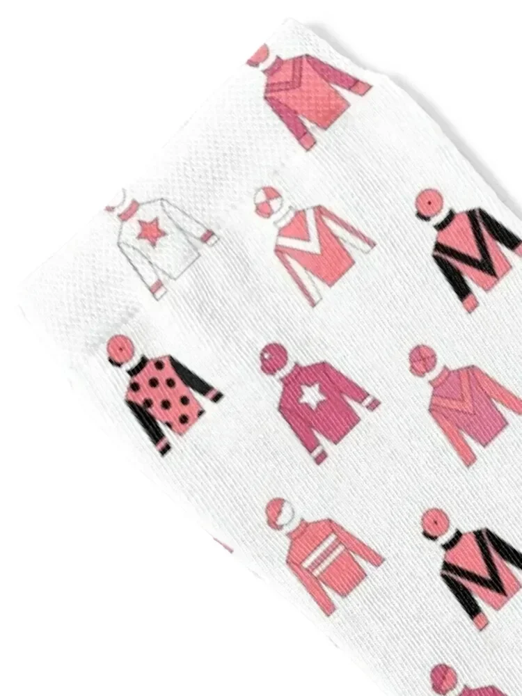 Horse Racing Jockey Silks Blush Pink Socks moving stockings cool sports and leisure funny sock Socks Male Women's