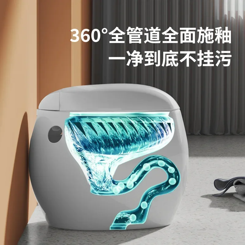 Bathroom pulse non water tank toilet, small unit bathroom, siphon type household egg shaped toilet, electric light intelligent